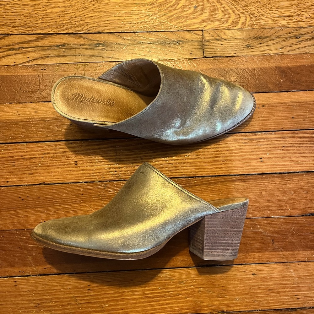 Gold Madewell Mules Size 10